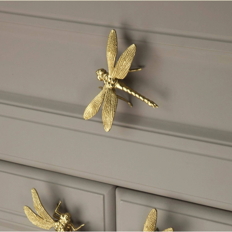 Gilded Dragonfly Cabinet Handle