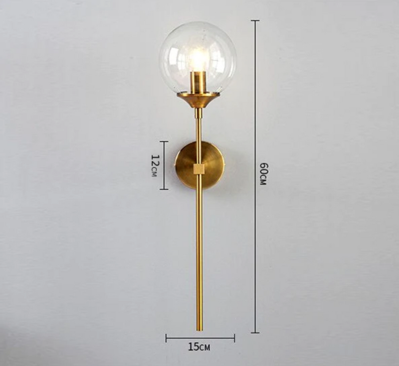 Glass Torch Brass Wall Light - Final Sale