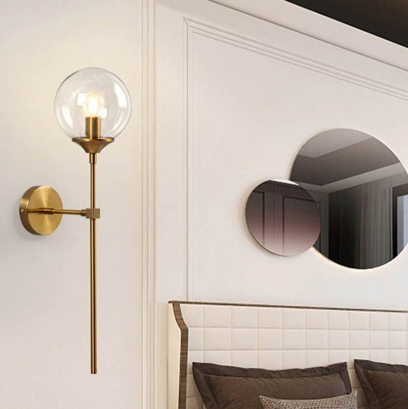 Glass Torch Brass Wall Light - Final Sale