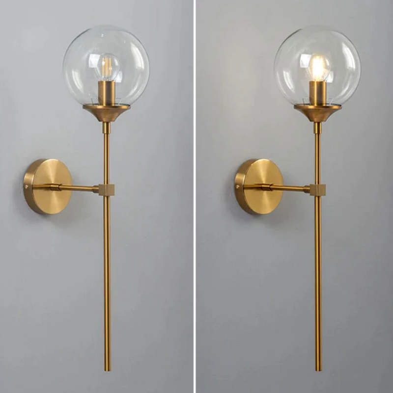 Glass Torch Brass Wall Light - Final Sale