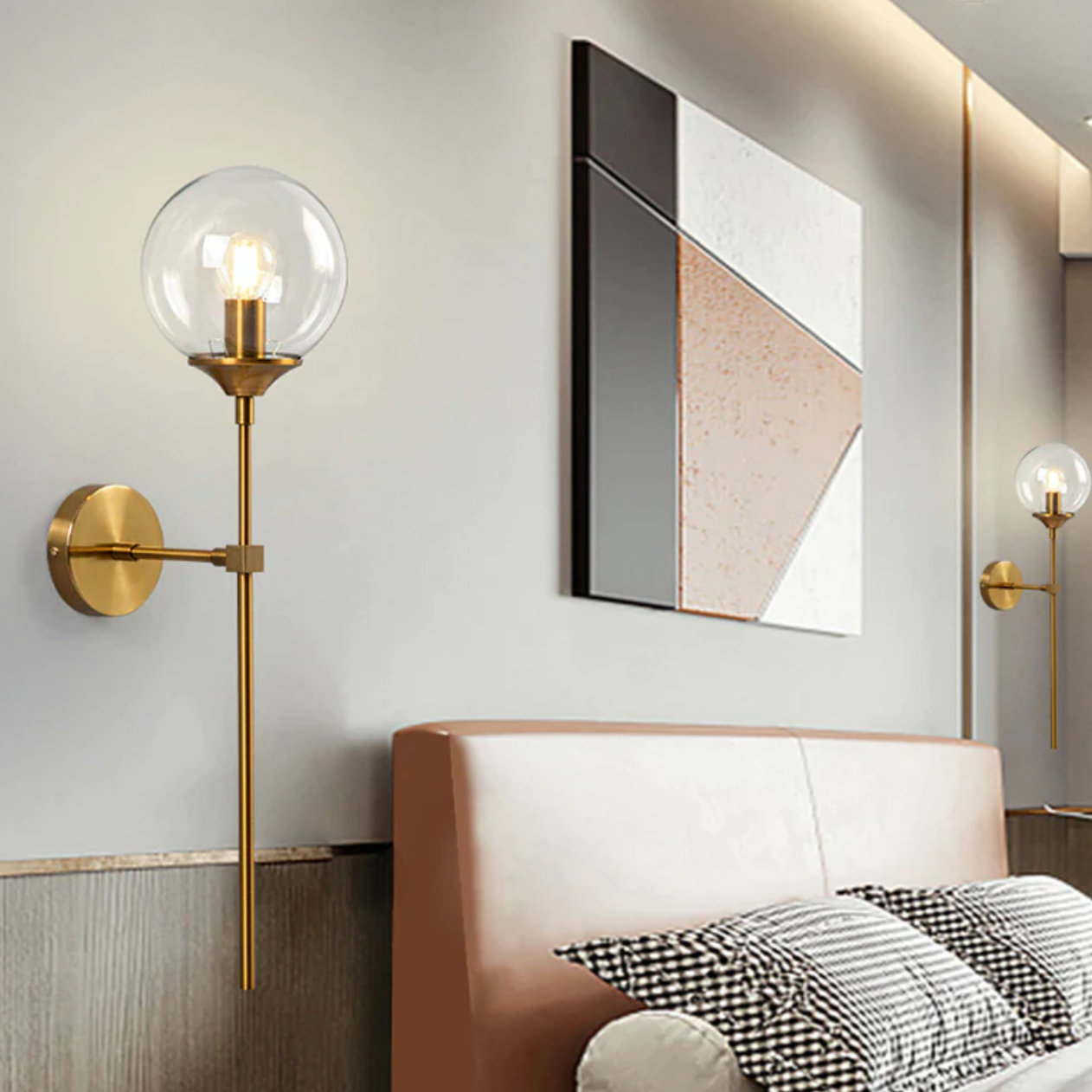 Glass Torch Brass Wall Light - Final Sale