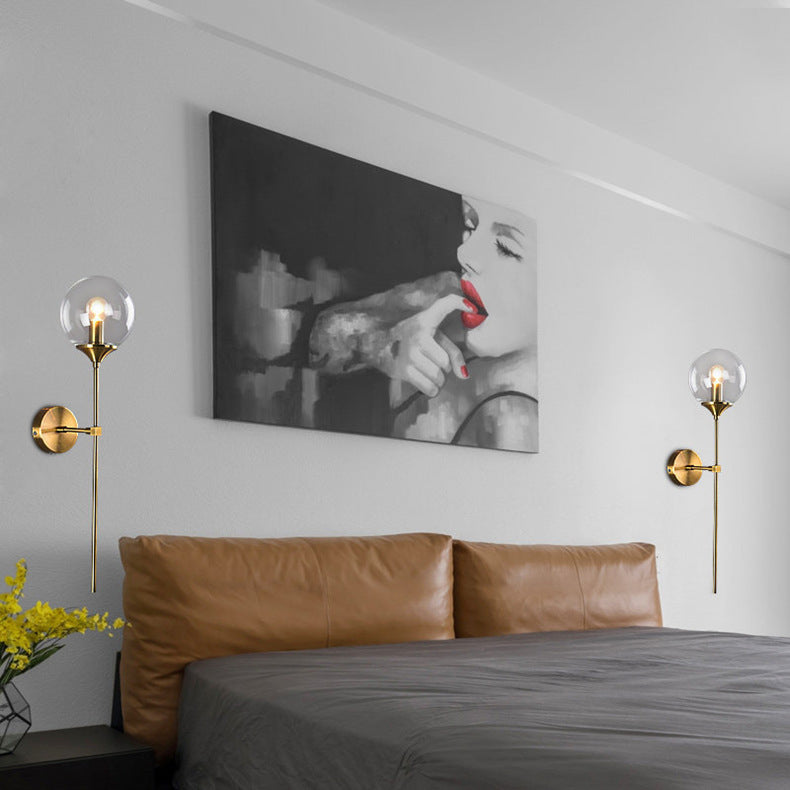 Glass Torch Brass Wall Light - Final Sale