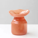 Glass vase wide-mouth sculptural artistic floral décor hydroponics flower vase