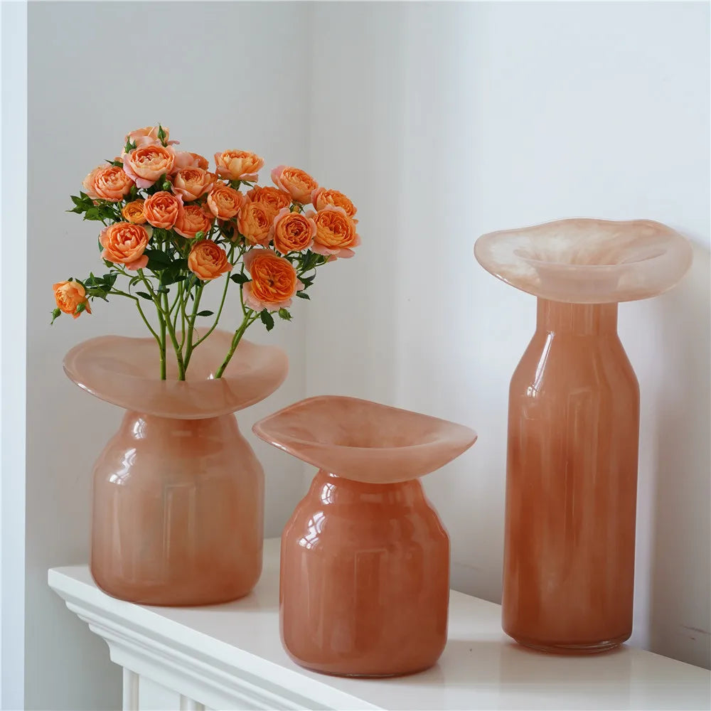 Flora Crest Glass Vase
