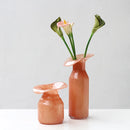 Glass vase wide-mouth sculptural artistic floral décor hydroponics flower vase
