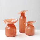 Glass vase wide-mouth sculptural artistic floral décor hydroponics flower vase
