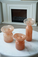 Glass vase wide-mouth sculptural artistic floral décor hydroponics flower vase