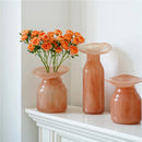 Glass vase wide-mouth sculptural artistic floral décor hydroponics flower vase