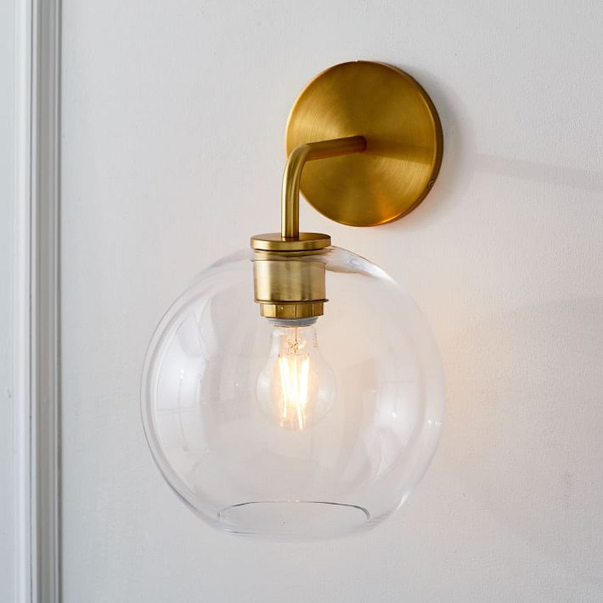 Gold Minimalist Clear Wall Sconce - Final Sale
