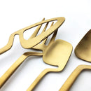 16pcs Rainbow Dinnerware Set Spoon Fork Knife Table Decor Cutlery Sets Kitchen Matte Gold tableware Set Desserts Soup Coffee Use-Letifly Lights and Decor