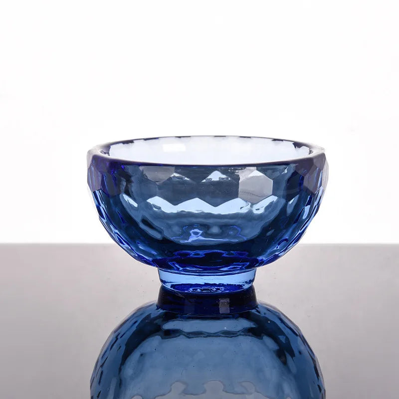 glass dessert bowls colorful faceted gemstone design