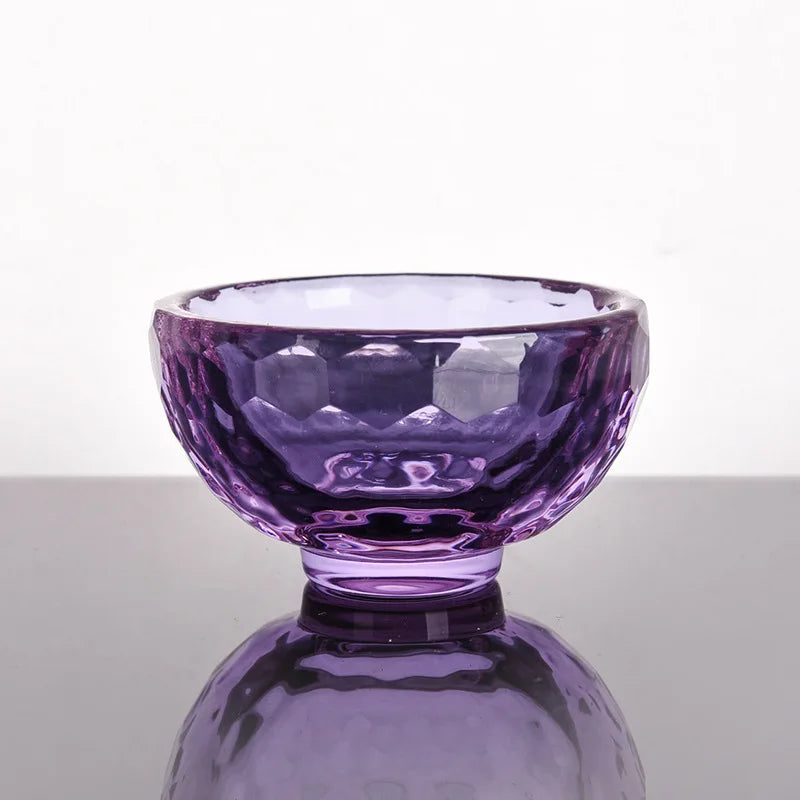 glass dessert bowls colorful faceted gemstone design