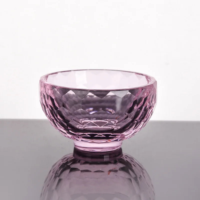 glass dessert bowls colorful faceted gemstone design