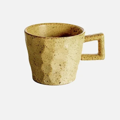 american mug pottery ceramic square handle coffee mug Hans Square Handle Ceramic Porcelain Mug