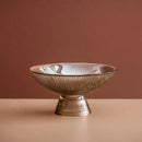 Solar Flare Glass Bowls Crackled glass pedestal bowls in light brown and dark brown modern décor dish