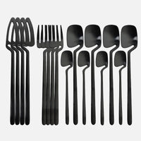 16pcs Rainbow Dinnerware Set Spoon Fork Knife Table Decor Cutlery Sets Kitchen Matte Gold tableware Set Desserts Soup Coffee Use-Letifly Lights and Decor