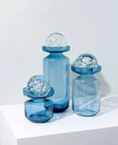 Glass vase sky-blue globe-top Nordic modern transparent hydroponics glass cylinder vase