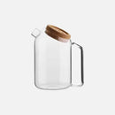 Glass Pitcher Cork Lid Heat Resistant Large Capacity Minimalist Pour Spout