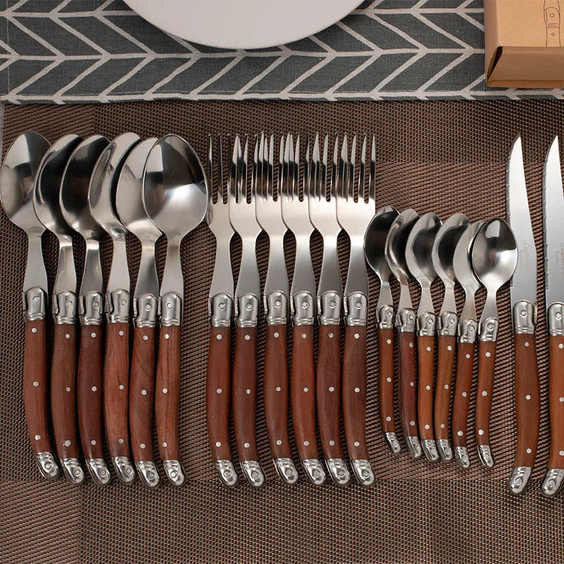 Heritage Laguiole Wood & Stainless Steel Cutlery Set – Letifly Heritage Laguiole Wood & Stainless Steel Cutlery Set – Letifly