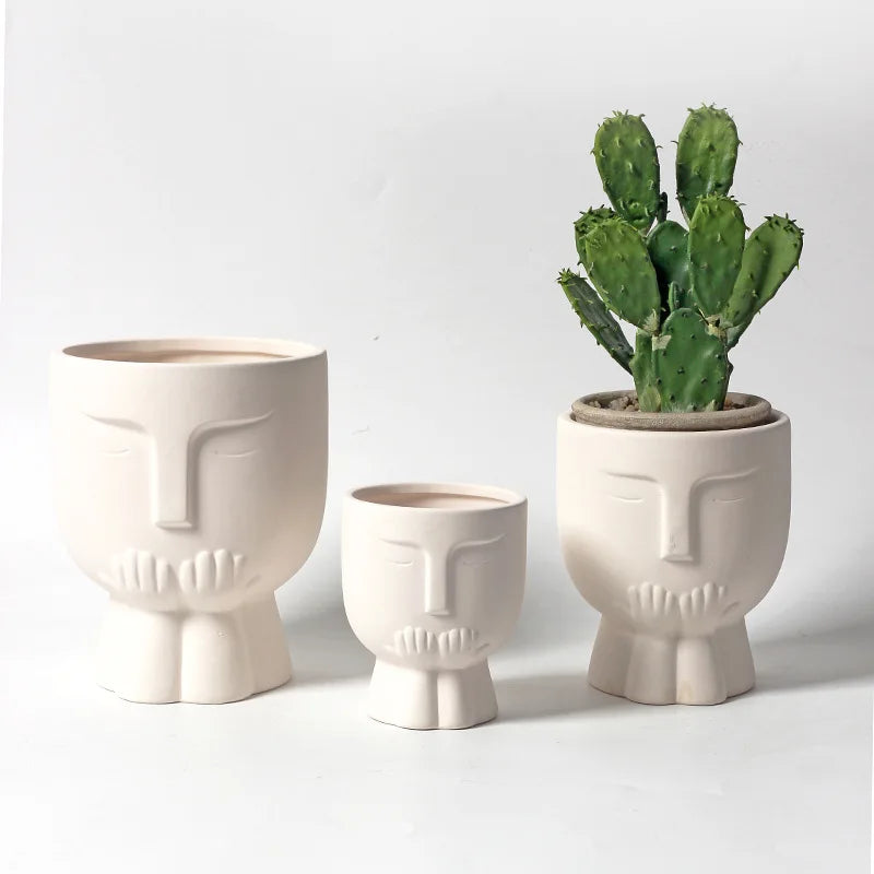 Hermes White Ceramic Potted Planter – Letifly Lights & Decor