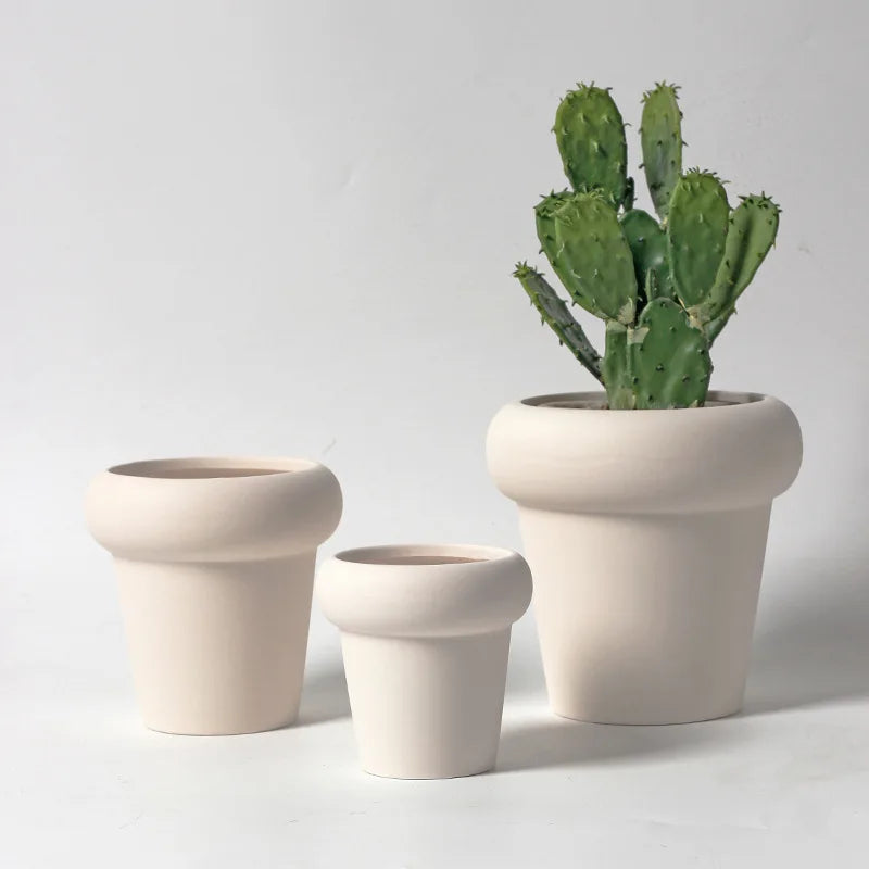 Hermes White Ceramic Potted Planter – Letifly Lights & Decor
