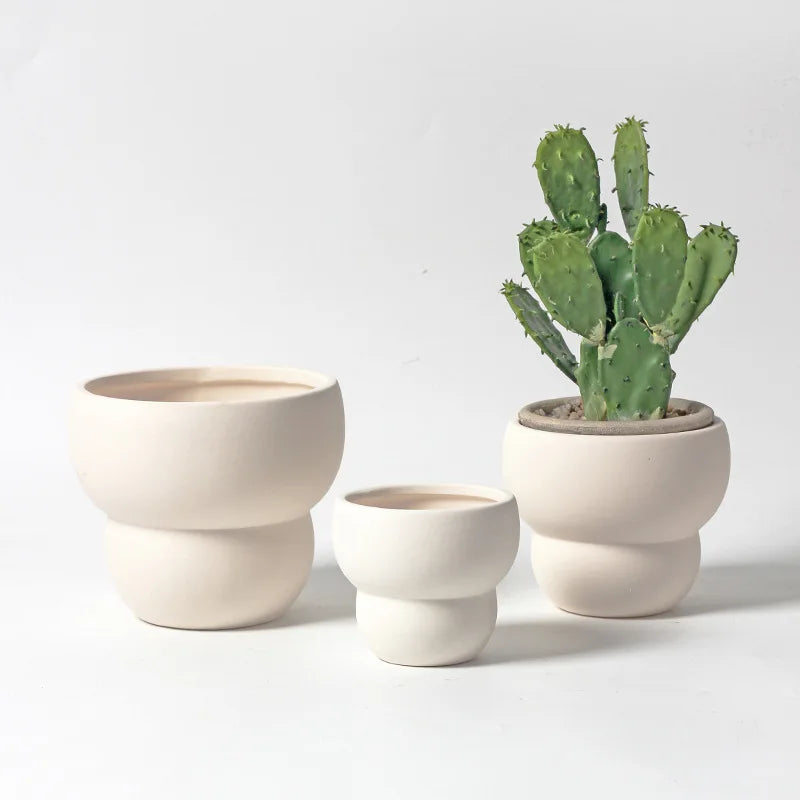 1998 HERMES FLOWER POT 非売品　植木鉢 Hermes White Ceramic Potted Planter – Letifly Lights & Decor