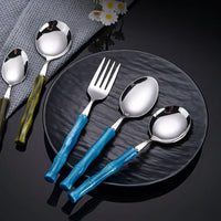 Stainless steel cutlery with acrylic handles - creative Western-style steak cutlery and dessert spoons-Letifly Lights and Decor