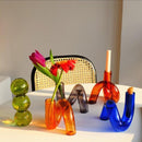 Colored Glass Loop Candle and flower Vase