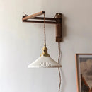 Walnut Wood Adjustable Wall Lamp