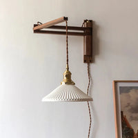 Walnut Wood Adjustable Wall Lamp