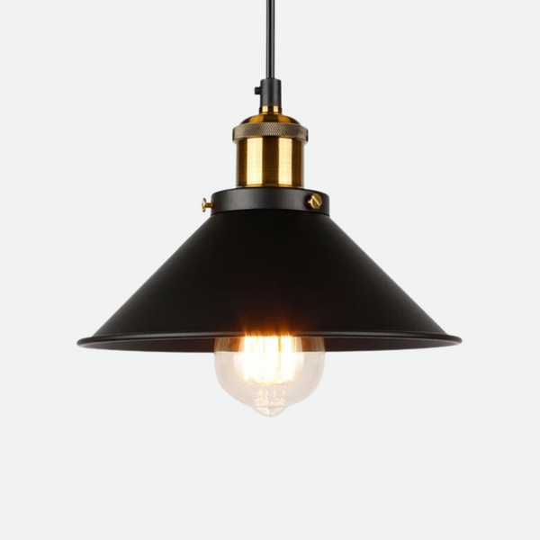 cone painted metal with brushed brass black gold pendant light