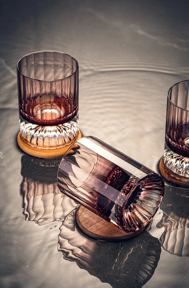 Elegant Fluted Whiskey Cocktail Glass