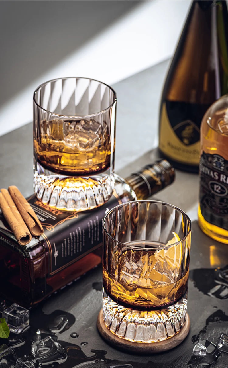 Elegant Fluted Whiskey Cocktail Glass