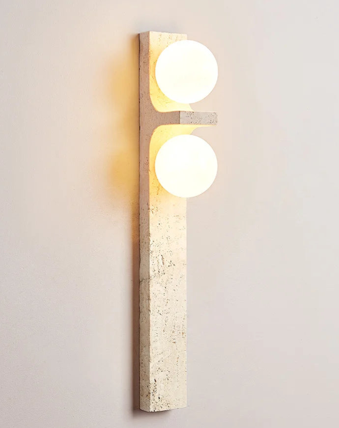 dual globe marble frosted glass wall lamp