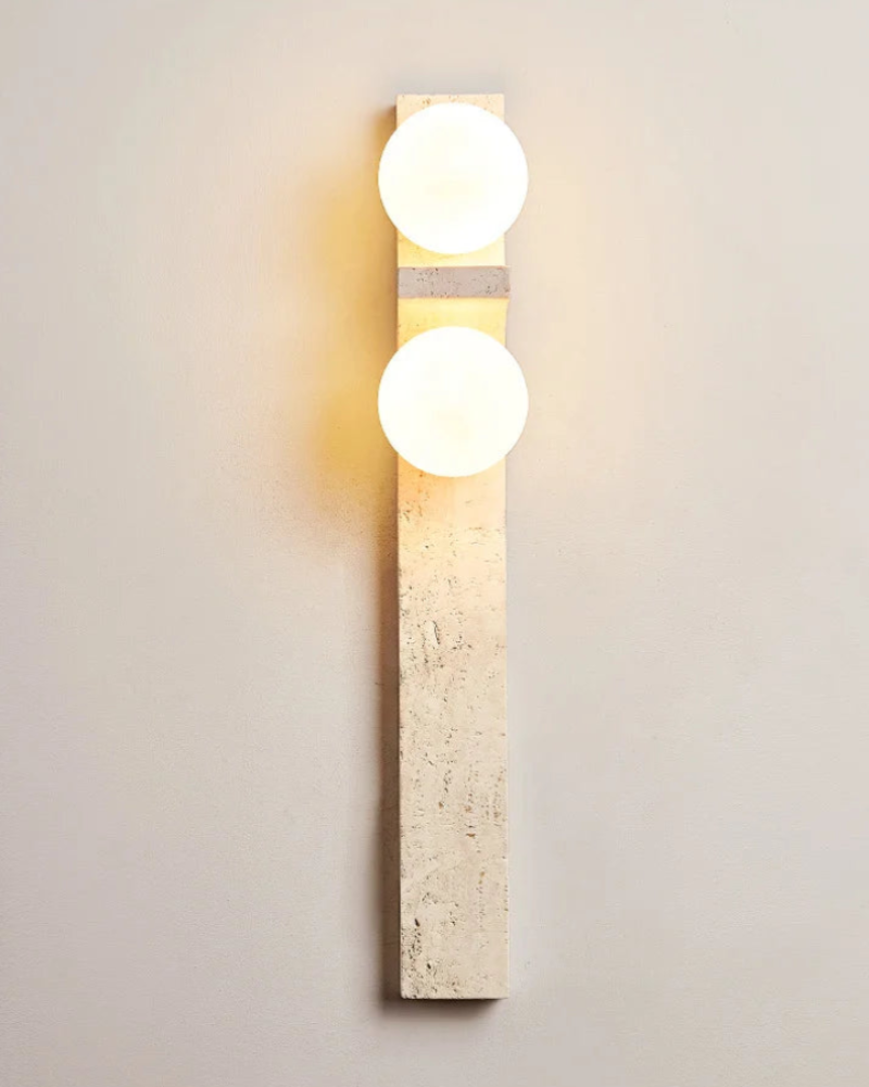 dual globe marble frosted glass wall lamp