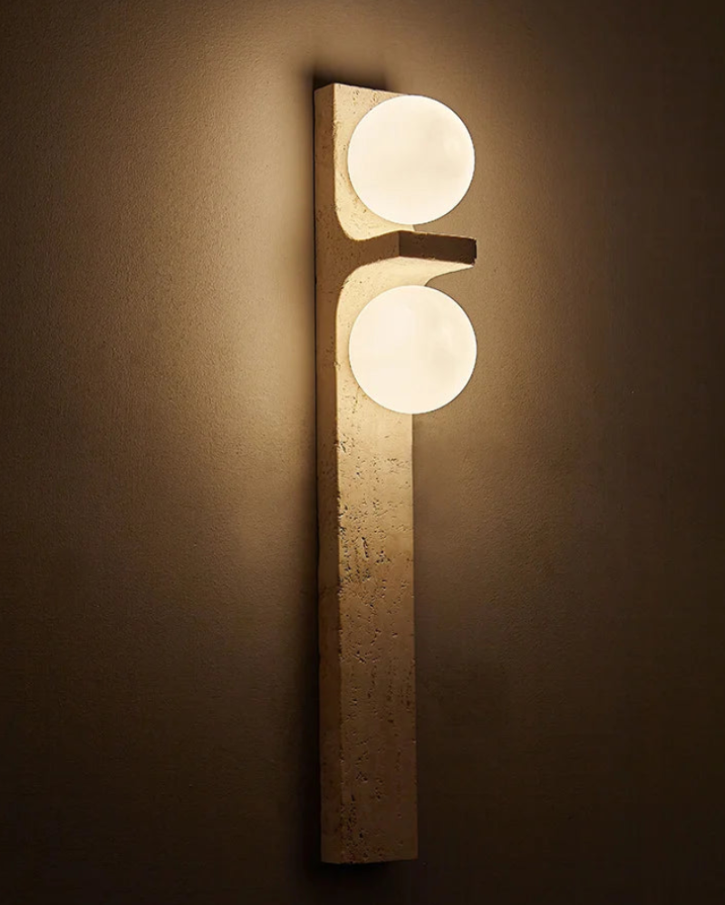 dual globe marble frosted glass wall lamp
