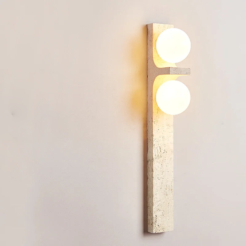 dual globe marble frosted glass wall lamp