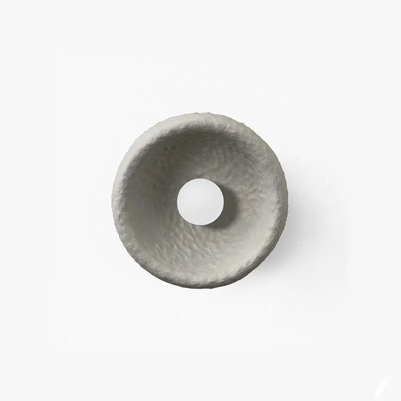 wabi sabi inspired textured wall sconce resin wall lamp moon design minimalist