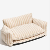 Luxury pet sofa bed lambswool striped double-layer cozy modern