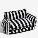 Luxury pet sofa bed lambswool striped double-layer cozy modern