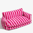 Luxury pet sofa bed lambswool striped double-layer cozy modern