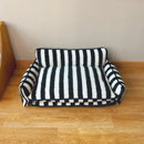 Luxury pet sofa bed lambswool striped double-layer cozy modern