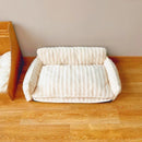Luxury pet sofa bed lambswool striped double-layer cozy modern