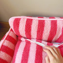 Luxury pet sofa bed lambswool striped double-layer cozy modern
