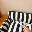 Luxury pet sofa bed lambswool striped double-layer cozy modern