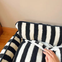 Luxury pet sofa bed lambswool striped double-layer cozy modern