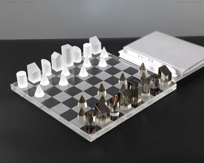 Luxury Glass Chess / Tic Tac Toe Board Set