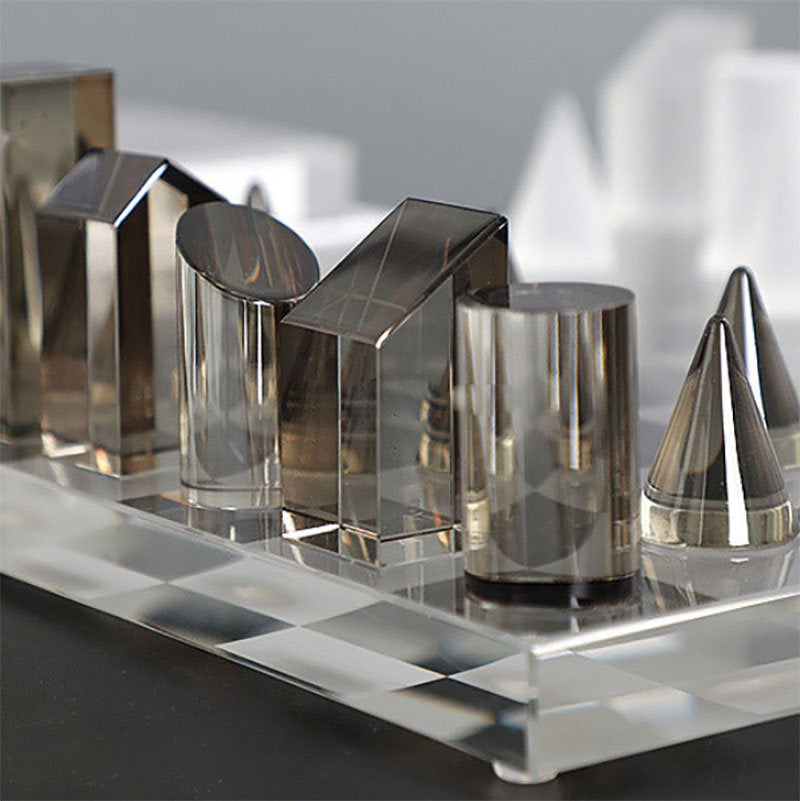 Luxury Glass Chess / Tic Tac Toe Board Set: Elegance Redefined