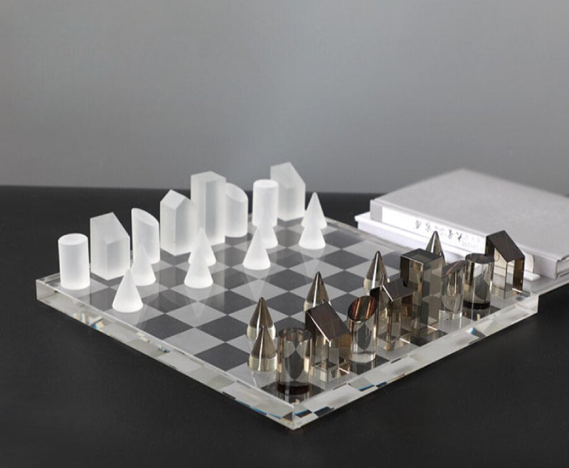 Luxury Glass Chess / Tic Tac Toe Board Set: Elegance Redefined