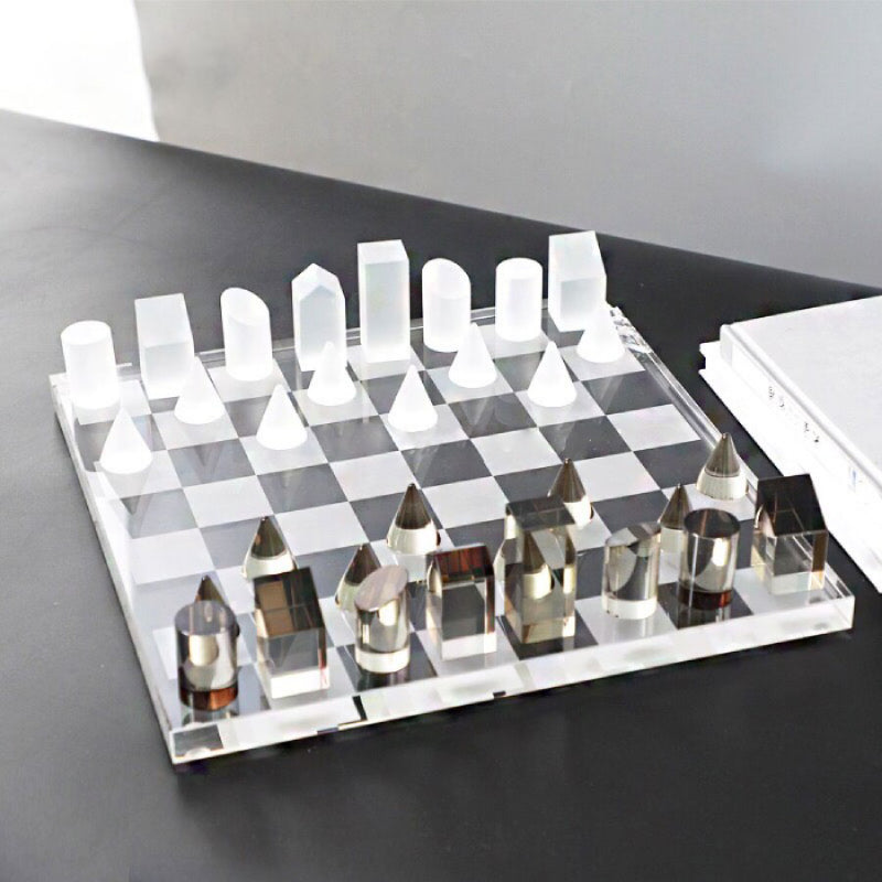 Luxury Glass Chess / Tic Tac Toe Board Set